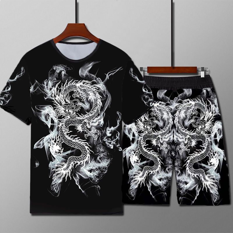 Bộ Áo Thun Ngắn Tay + Quần short Thể Thao plus size Thời Trang Mùa Hè Cho Nam