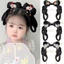 FUJIOU Trẻ Em Hanfu Tóc Giả Đầu, Cổ Tích Cosplay Tóc Giả Phong Cách Retro Tóc Đầu, Công Chúa Tóc Giả Tóc Tổng Hợp DIY Xoắn Bện Bun Chụp Ảnh