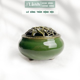Lư Xông Nụ Trầm Hương 3 Lành Bằng Sứ Cao Cấp Cao Màu Phong Thủy Trang Trí Bàn Thờ Dâng Hương