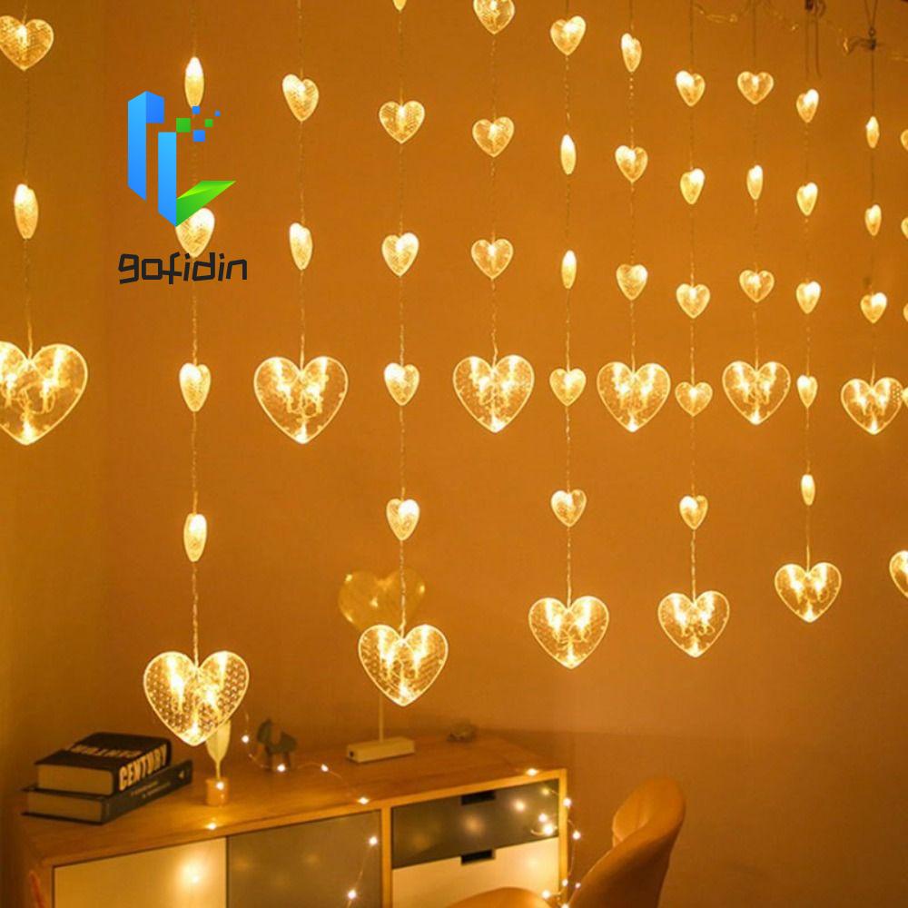 Gofidin Dây Đèn led Trang Trí Rèm Cửa Hình Trái Tim Bằng Nhựa Chống ...