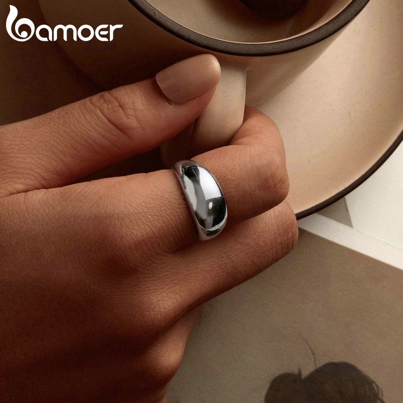 Bamoer 925 Sterling Sliver Nhẫn Thiết Kế Hào Quang Trang Sức Thời Trang Quà Tặng Cho Nữ SCR983