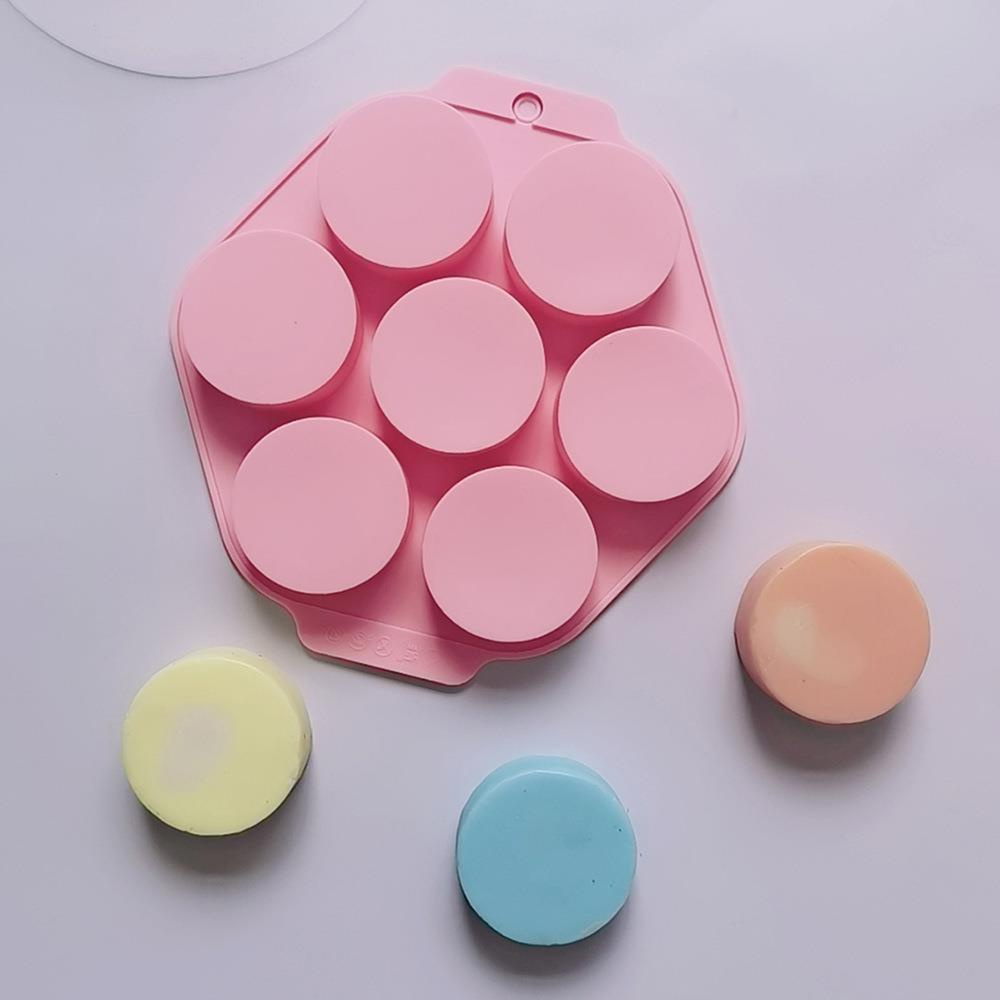 Khuôn silicone Làm Bánh / Xà Phòng 7 Ngăn Hình Trụ diy