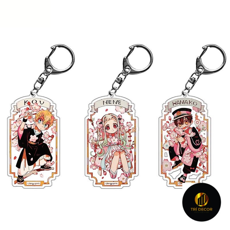 Móc khoá Japan Anime Toilet-bound Hanako-Kun Keychain Romantic in 2 mặt rõ nét nhựa Acrylic Phụ kiện trang trí chibi