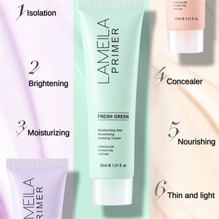Kem dưỡng ẩm LAMEILA Isolation Cream dưỡng ẩm làm đều màu da sữa cô lập nhẹ dễ thoa trang điểm mắt trang điểm mắt dưỡng ẩm da sáng ღ Pink Girl Bling Makeup Look