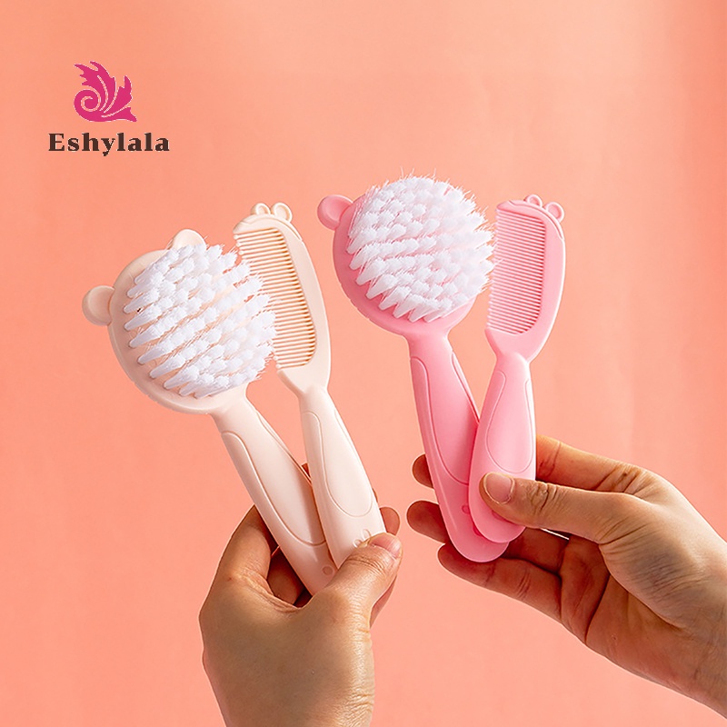 2 Chiếc Lược Chải Tóc Cho Bé Di Động Sơ Sinh Tập Đi Nylon Mềm Lược Massage Bộ Đồ Dùng Chăm Sóc Tóc Cho Bé [MỚI]