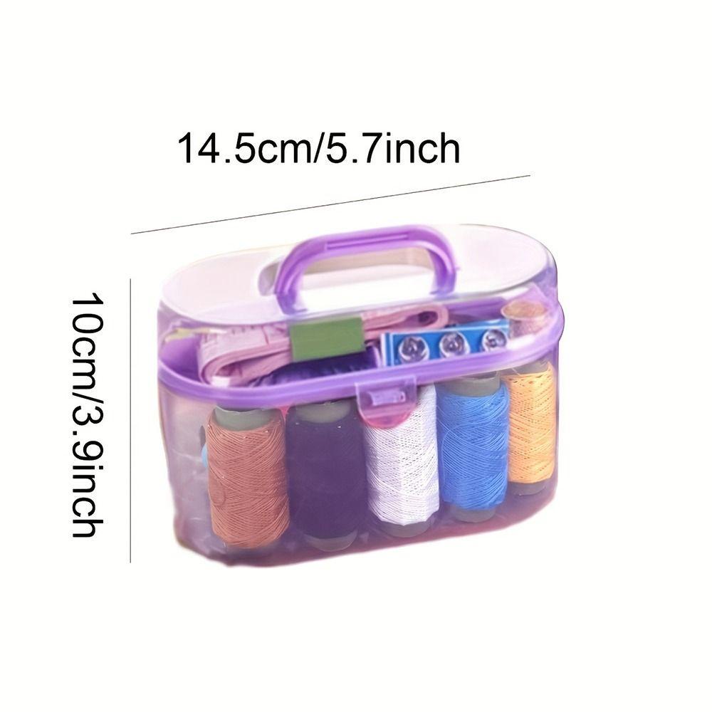 SMILE 46 Cái / bộ Bộ Hộp Đan, Phụ Kiện Thêu DIY Với Dụng Cụ May Chỉ Kim, Dụng Cụ Đo Băng Gia Đình Di Động Bền Đẹp Dụng Cụ May Vá