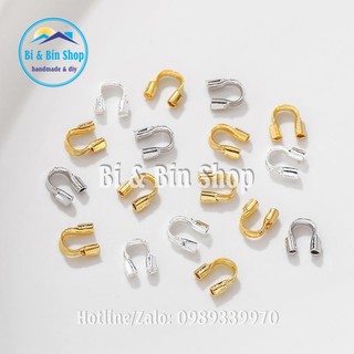 20 Kẹp U Mạ Vàng 18k Dùng Kẹp Đệm Đầu Dây Làm Vòng Đeo Tay, Dây Chuyền