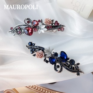 Mauropoli [Hàng Có Sẵn] Kẹp Tóc Đuôi Ngựa Cỡ Lớn Đính Đá Cổ Điển Mới