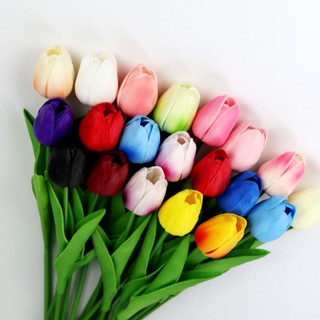 Mới 10 Bông Hoa Tulip giả chất liệu PU  Bunnies cao cấp Decor trang trí nhà cửa xinh xắn tự nhiên nhiều mẫu lưa chọn