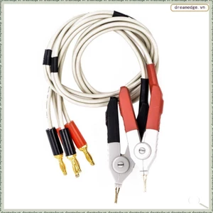 1 Cặp Dây Cáp Kẹp Phích Cắm Bắp Chuối Cách Nhiệt Thấp Đầu Dò LCR Kiểm Tra Thiết Bị Kelvin Mới