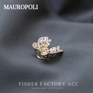 Mauropoli Kẹp tóc mini ngọc trai cổ điển kiểu Pháp, kẹp bướm nhỏ, phụ kiện tóc
