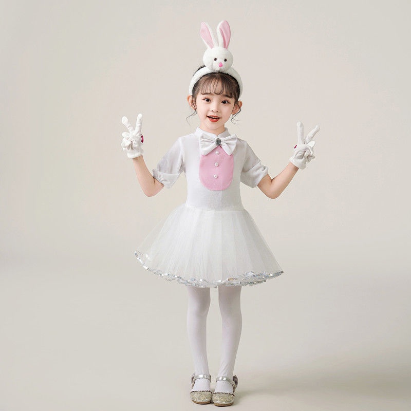 💕Chỗ💕 Quần Áo Trẻ Em Động Vật Múa Trang Phục Quần Áo Cho Bé Gái 3 Đến 14 Tuổi Mèo / Thỏ Trang Phục Mới Lạ Halloween Giáng Sinh