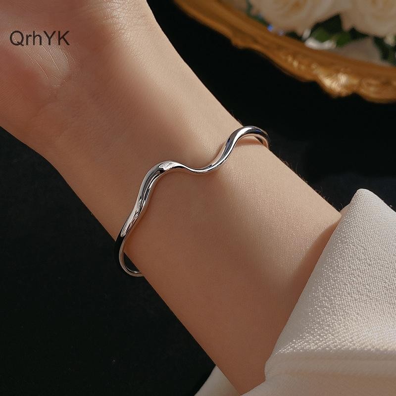Nhà Máy Thời Trang Bạc Bóng Không Đều Mobius Vòng Tay Có Thể Điều Chỉnh Cá Tính Dây Đeo Tay Cho Nữ QrhYK