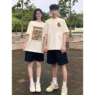 HIIXIIVI Thương Hiệu Mới 100% Cotton Unisex Áo Thun Nữ Tay Ngắn Nam Nữ Baggy Cổ Tròn Rời In Độc Đáo Cặp Đôi Tee