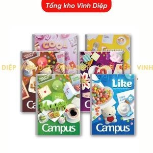Vở kẻ ngang Campus 80/120/200 trang, vuông gáy, bìa đẹp