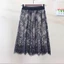 Váy lưới ren GAVESTO, Váy vải tuyn dài thanh lịch trong suốt, Váy nữ cạp cao co giãn thời trang