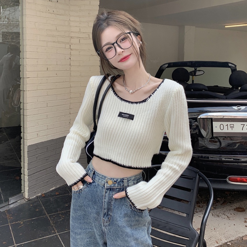 Áo Len Tay Dài Cổ Tròn Phong Cách Mới áo len nữ ôm body áo len croptop áo sweater