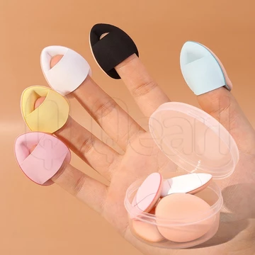Hộp 5 Bông Mút Trang Điểm mini Đeo Ngón Tay Chuyên Nghiệp / Dụng Cụ Trang Điểm / Dụng Cụ Trang Điểm Khô Và Ướt Mềm Mại / Che Khuyết Điểm Nhẹ