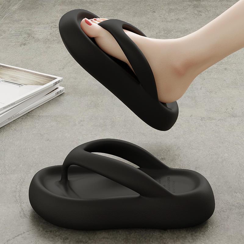 Dép Xỏ Ngón Đế Dày 4CM Dếp đi Cao Mưa Su Dúc Nguyên Khối Mã Chống Trượt Thời Trang Đi Biển 2025 Cho Nữ