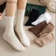 Vớ cotton Cổ Cao Màu Trắng Đen Phong Cách Nhật Bản Thời Trang Thu Đông Cho Nữ