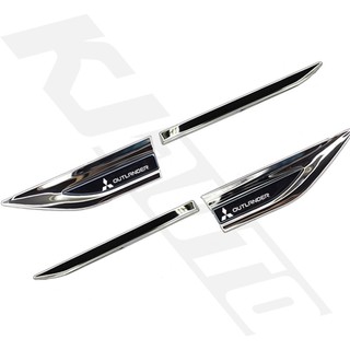FENDER Mitsubishi Miếng Dán logo 3d Bằng Inox Trang Trí Cửa Xe Hơi outlander g2 cw zg zh g3 g4 gm gn zm