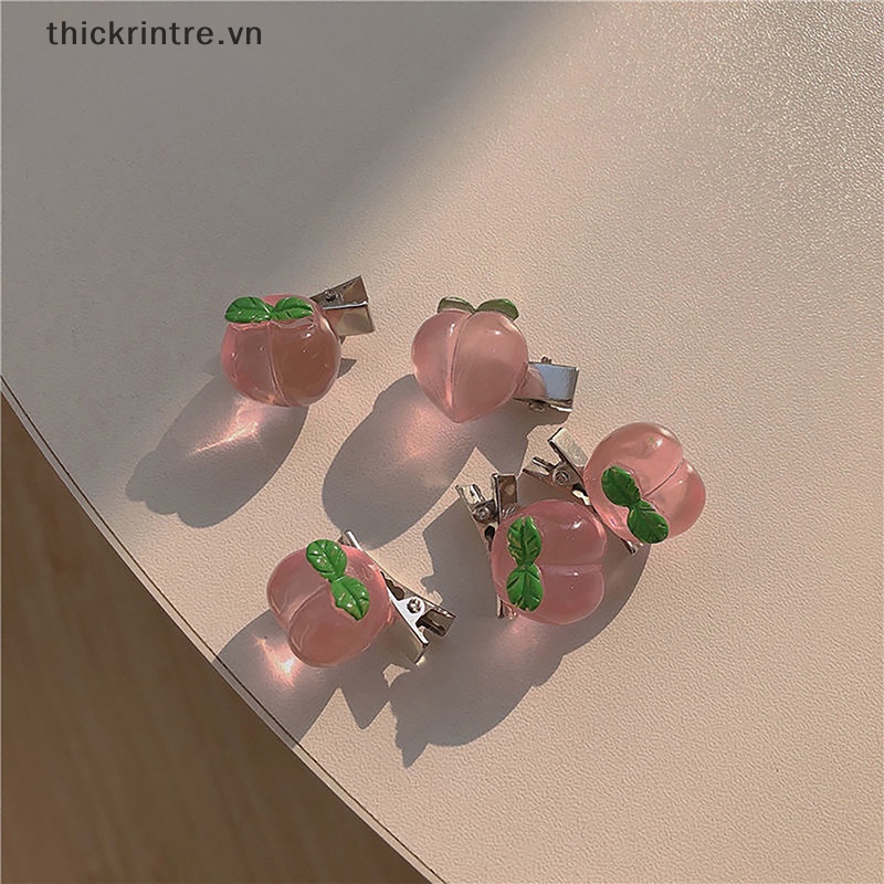 Kẹp Tóc Hình Nơ / Hoa / Trái Tim Màu Hồng Dễ Thương Phong Cách Hàn Quốc Cho Nữ