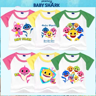 Hàng Tại Chỗ] Áo Thun cotton Tay Ngắn In Hình Cá Mập Hoạt Hình Dễ Thương Thời Trang Quà Tặng Sinh Nhật Hàng Ngày Cho Bé
