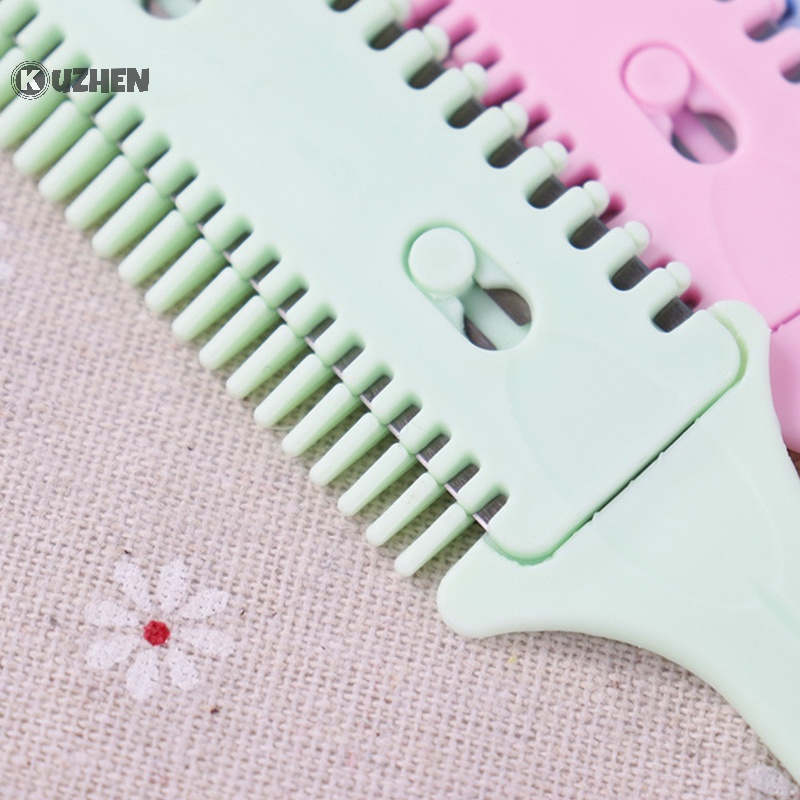 Kuzhen Lược Cắt Tóc Hai Mặt Bằng Thép Không Gỉ / Lưỡi Cắt / Tỉa Tóc Mỏng