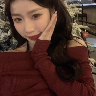 Đầm ôm body nữ trễ vai tay dài thời trang quyến rũ cho nữ tont màu đỏ đen dành cho mùa Noel bubblu24.vn