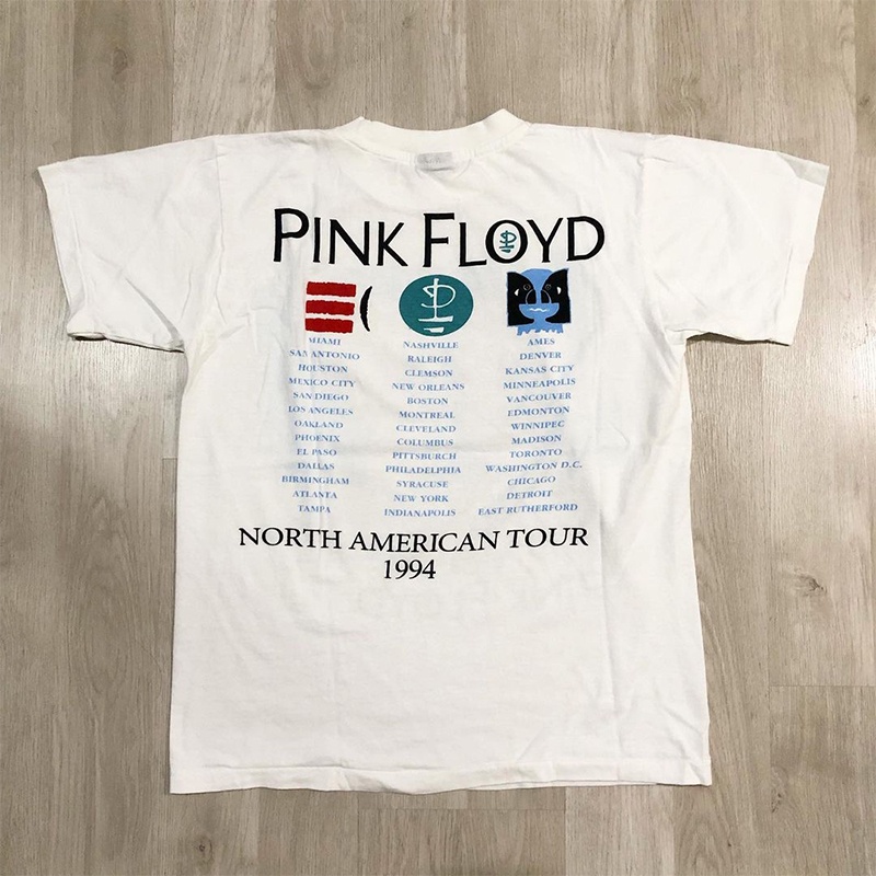 Áo Thun Ngắn Tay In Hình pink floyd Phong Cách vintage