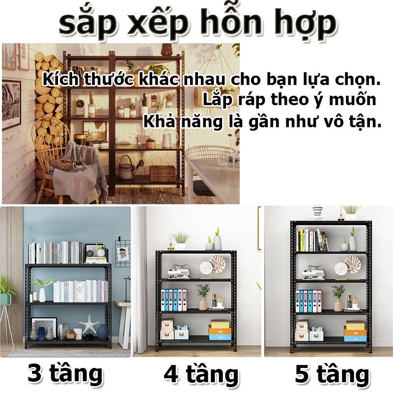 SUNNY Kệ Sắt V lỗ đa năng 3/4/5 tầng lắp ghép đựng đồ Nhà tổ chức nhiệm vụ nặng nề