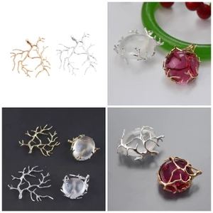 XGB Bộ 5 Cây Đồng Nhánh Mặt Dây Phụ Kiện Mạ Đồng Nhánh Cây Trang Trí Mặt Dây Chuyền Hình Cây Thời Trang