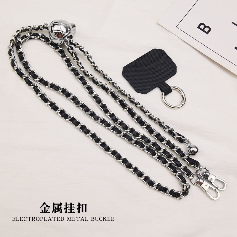 Phụ kiện điện thoại di động Dây buộc điện thoại di động Dây đeo chéo chống thất lạc có thể mang theo trên vai Da dài có thể điều chỉnh Dây chuyền bạc có thể thu vào Khóa kim loại độc đáo Dây buộc chống sốc đa năng Điện thoại di động Phụ kiện đa năng