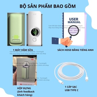 Máy hâm sữa cầm tay Finose không dây tự động có đèn chính hãng ủ sữa cho bé  sạc USB giữ nóng ổn định nhiệt độ