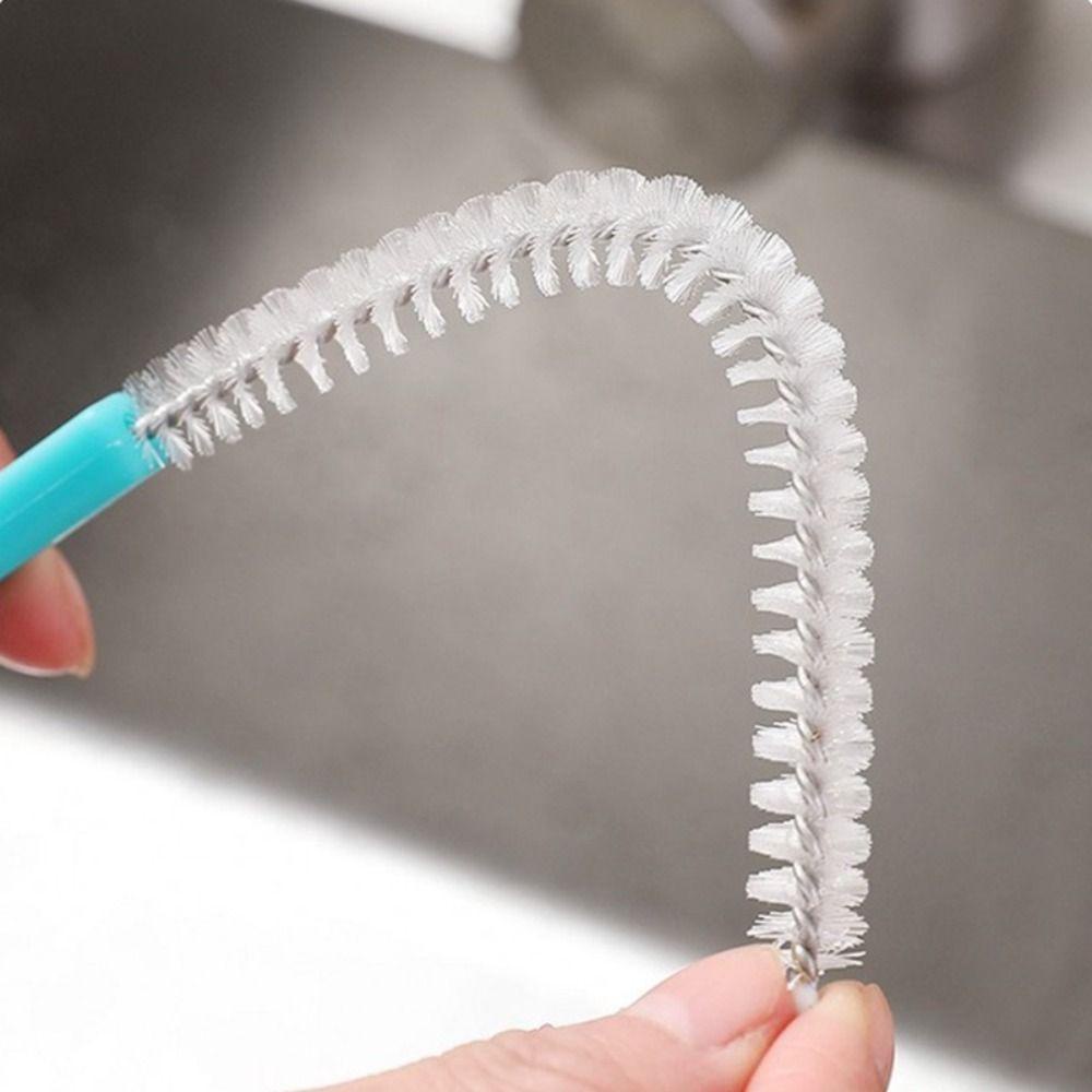 Bàn chải làm sạch ống hút NORDICLIFE, đầu thép không gỉ, lông mềm 360° làm sạch sâu