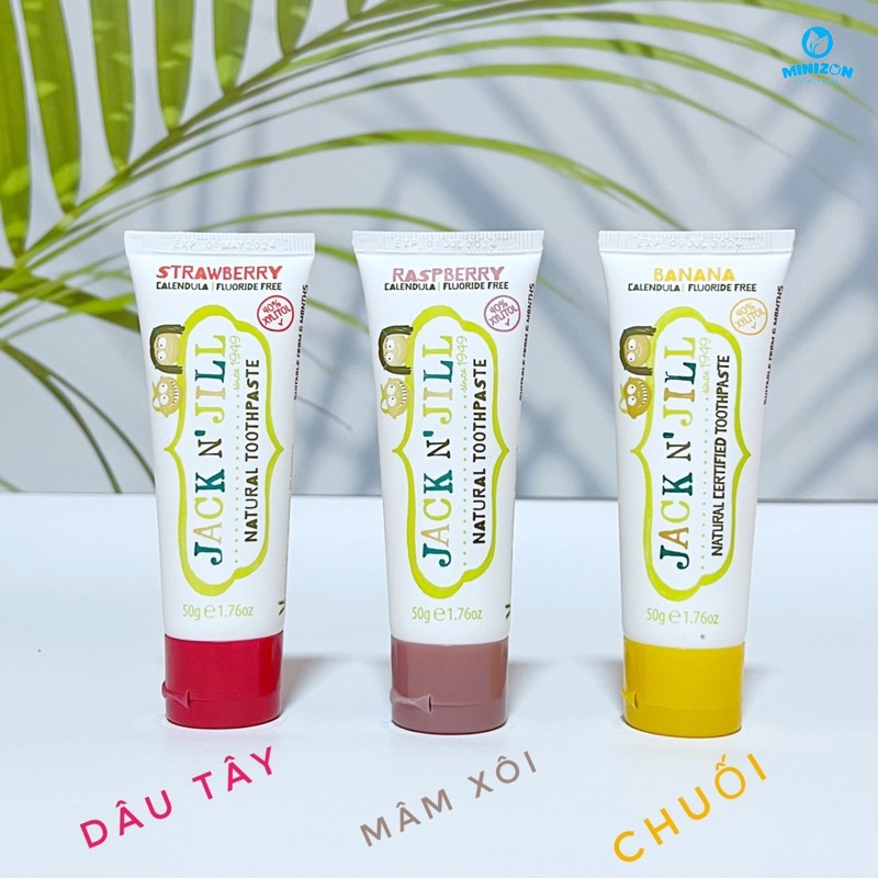 Kem Đánh Răng Cho Bé Jack N'JiLL - Kem Đánh Răng Hữu Cơ TiBong Store Dành Cho Bé Từ 6 Tháng Tuổi Có Nhiều Vị