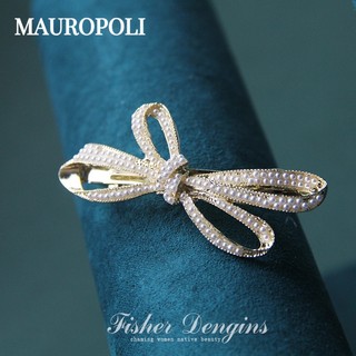 Mauropoli [Hàng Có Sẵn] Kẹp Tóc Nửa Đầu Đính Ngọc Trai Nhân Tạo Phong Cách Hàn Quốc
