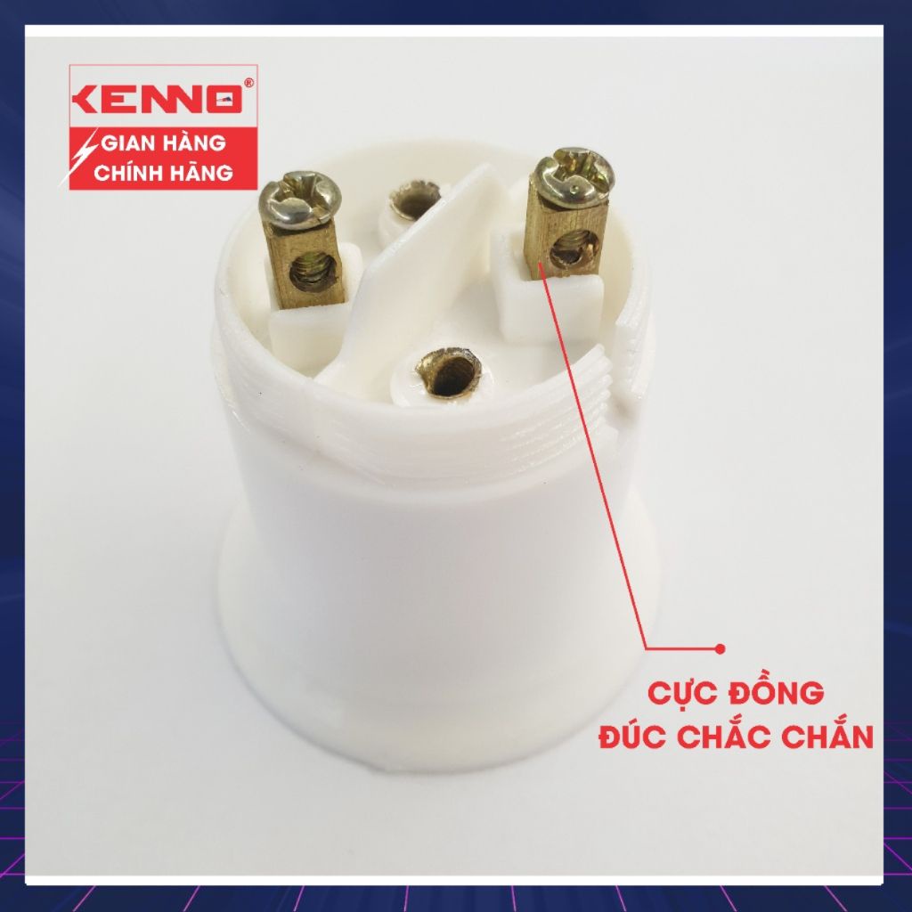 Đuôi đèn rời E27 Qled/Kenno công suất 500W màu trắng, màu đen
