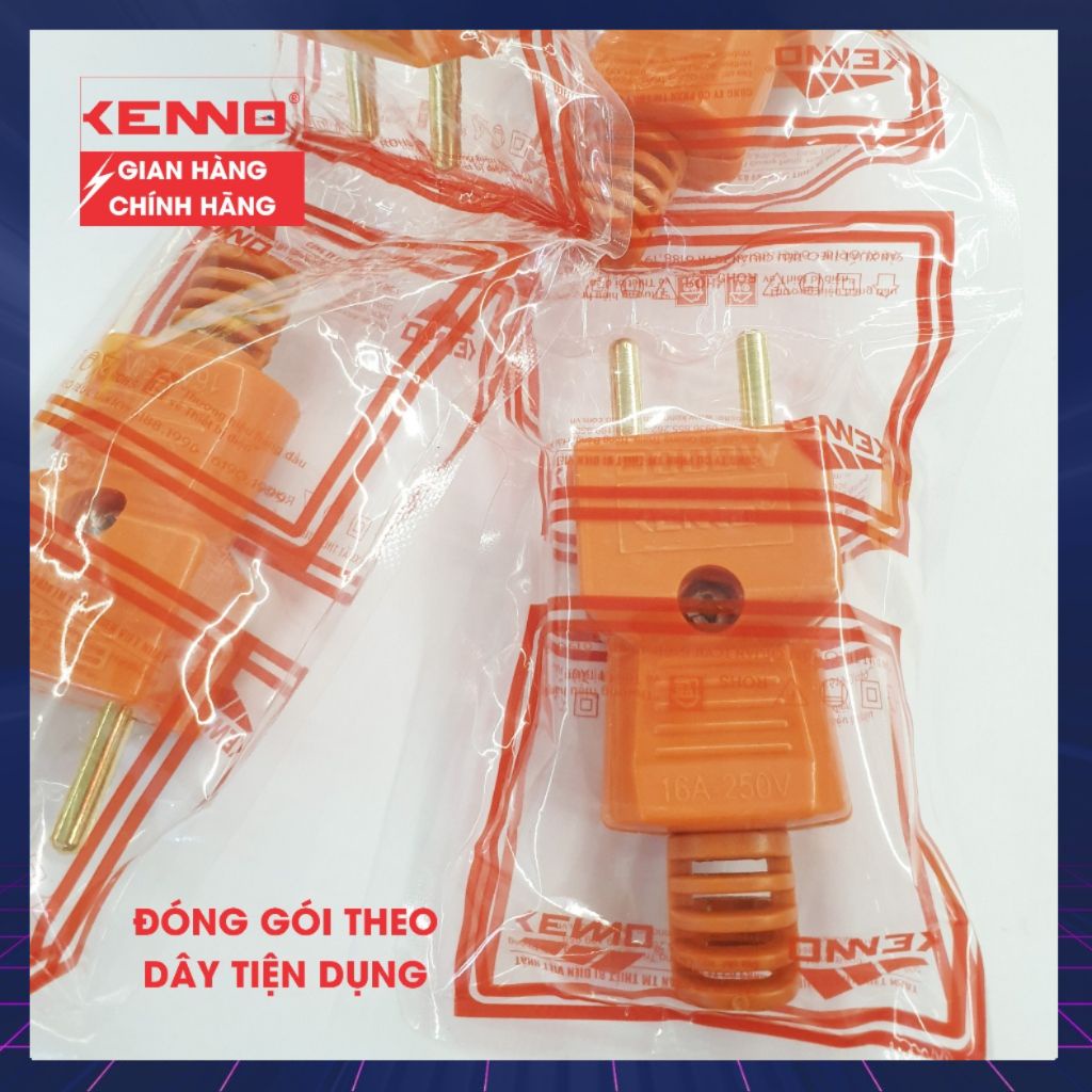 Phích cắm chịu tải Qled/Kenno công suất 3000W màu cam trắng đen chân phích 4.8mm