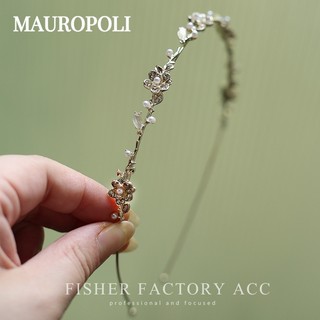 MAUROPOLI [Sẵn sàng] Băng đô cổ tích hoa cao cấp phong cách Mori Slim Style All-Match Headband Phụ kiện đầu đi chơi ngọc trai Kẹp tóc