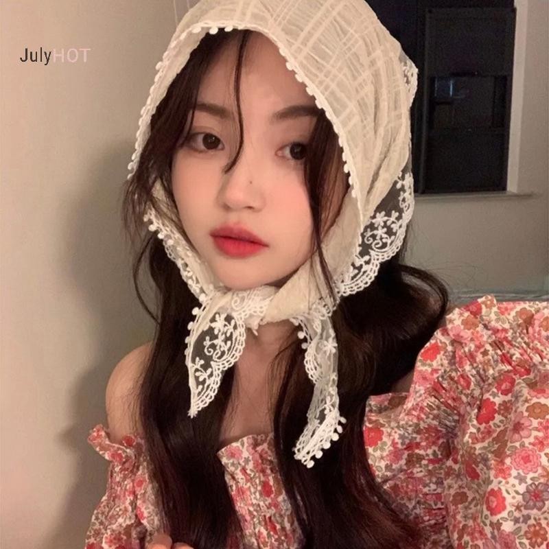 Julyhot Vintage Tam Giác Ren Tóc Khăn Cho Nữ Bé Gái Mùa Xuân Mùa Hè Tóc Ngọt Khăn Trùm Đầu Xu Hướng Thanh Lịch Phụ Kiện Tóc Quà Tặng Massivedeals