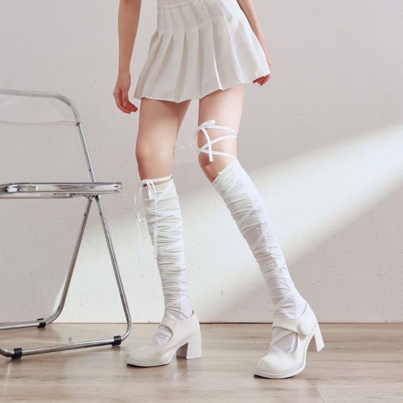 DASBSUG Tất cosplay anime nữ, quấn đầu gối, vớ dài boot