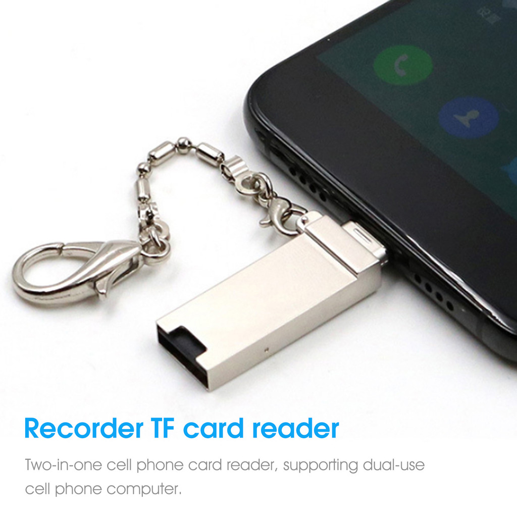 [Ky] Đầu đọc thẻ TF 2 trong 1 Đầu đọc thẻ nhớ USB 2.0 Type-C / Micro USB OTG tốc độ cao cho điện thoại