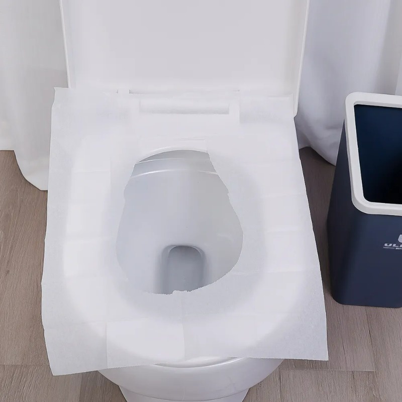 Set 10 Vỏ Bọc Bệ Ngồi toilet Dùng Một Lần Chống Nước An Toàn Cho Đi Du Lịch / Cắm Trại