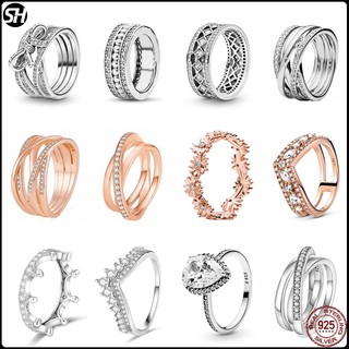 Women's 925 Silver Engagement Ring by SHPAN.vn