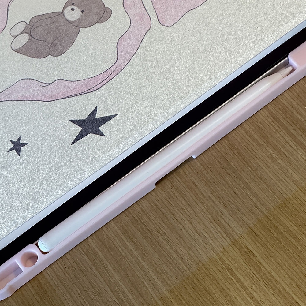 Ốp lưng họa tiết gấu nơ màu nâu Acrylic cứng Tương thích với Mini6 Mini7 IPad5 6 7 8 9 10th 11th A16 Air6 Air11 Air13 Air4 Air5 Pro13 Pro10.5 Pro11 Pro12,9 2018 Bao da