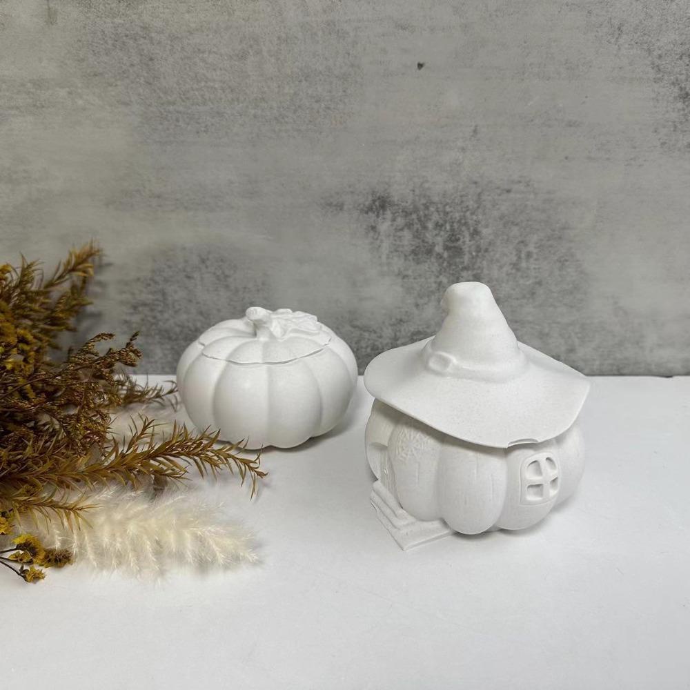 ODAKA Hộp Bảo Quản Bí Ngô, Halloween DIY Pha Lê Nhựa Dính Khuôn Silicon, Thủ Công Làm Khuôn Đúc Halloween Mũ Phù Thủy Lọ Bảo Quản Trang Trí Nhà
