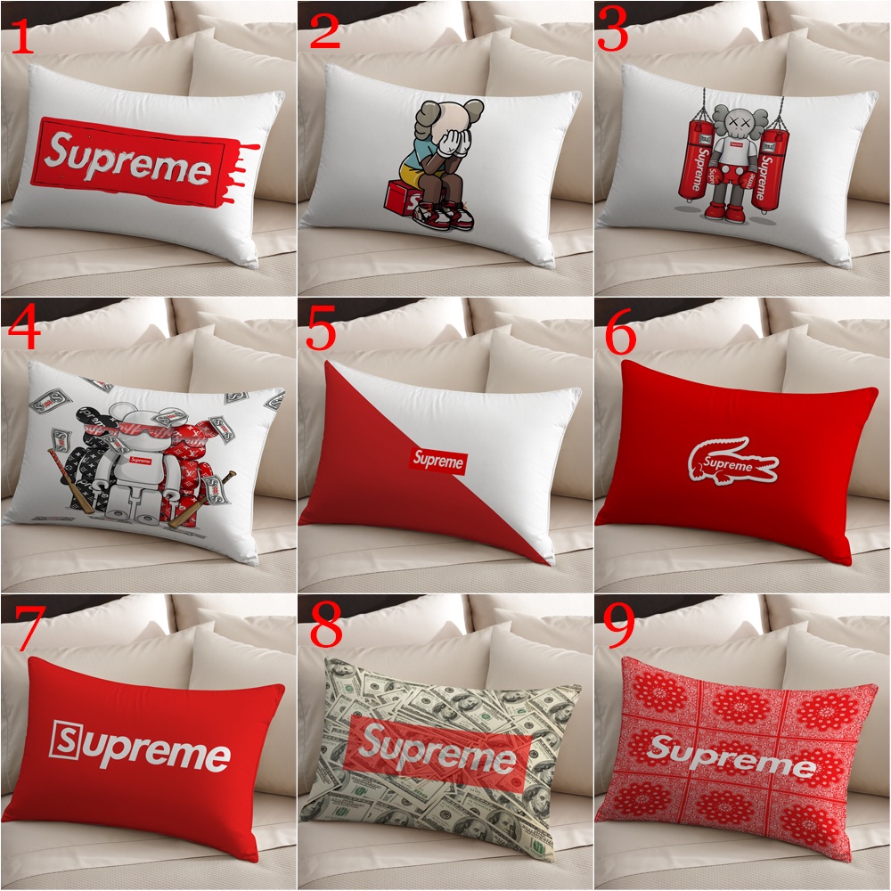 Vỏ Gối Chữ Nhật Một Mặt In logo supreme Trang Trí Phòng Khách / sofa / Xe Hơi / Làm Quà Tặng Cho Bé (Không Kèm Lõi)