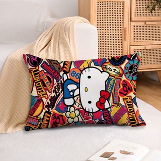 Vỏ gối hình chữ nhật Hello Kitty Vỏ gối Sofa bằng vải Polyester in một mặt Trang trí nhà cửa (Không có lõi)