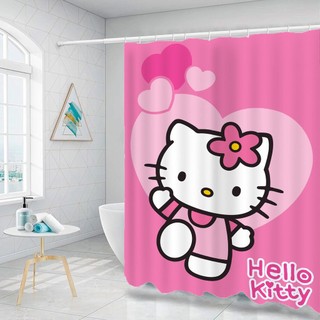 Hello Kitty Polyester Chống Thấm Nước Rèm Tắm Trang Trí Phòng Tắm Rèm Tắm Vải Có Móc